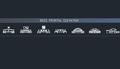 دانلود رایگان آبجکت‌های نمای روبرو تخت خواب دو نفره اتوکد - سری اول