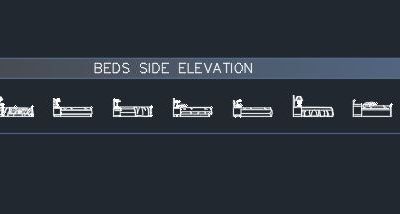 دانلود رایگان آبجکت‌های نمای بغل تخت خواب اتوکد - سری اول