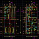 دانلود پلان معماری ساختمان مسکونی چهارطبقه بههمراه مقطع و نما – 01