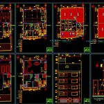 دانلود پلان معماری ساختمان مسکونی چهارطبقه بههمراه مقطع و نما – 03