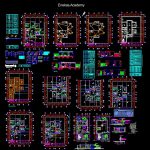 دانلود پلان معماری ساختمان مسکونی یکطبقه بههمراه مقطع و نما – 03