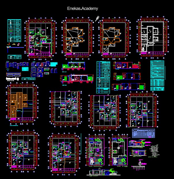 دانلود پلان معماری ساختمان مسکونی یک‌طبقه به‌همراه مقطع و نما - 03