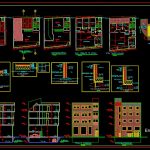 دانلود پلان معماری ساختمان مسکونی سهطبقه بههمراه مقطع و نما – 03