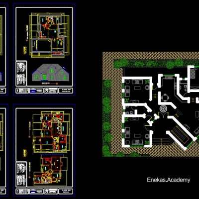 دانلود پلان معماری ویلا به‌همراه نما – 01