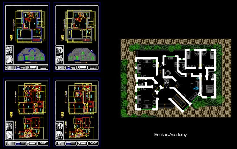 دانلود پلان معماری ویلا به‌همراه نما – 01