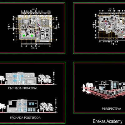 دانلود پلان معماری ویلا به‌همراه نما – 02