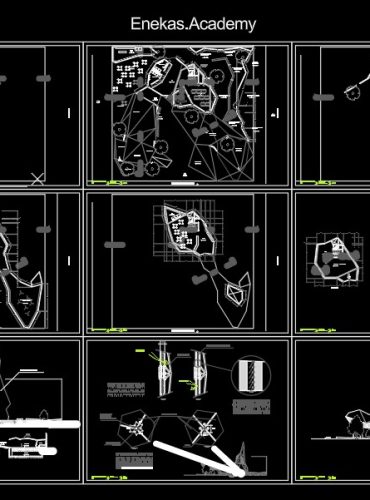 دانلود پلان معماری موزه به‌همراه مقطع و نما – 01